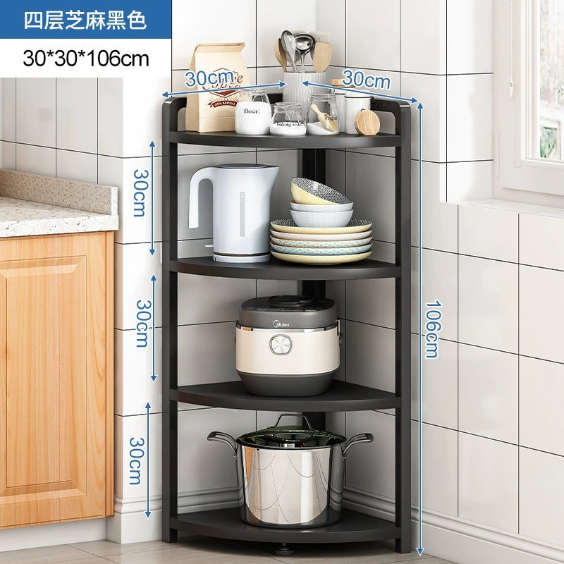 The kitchen corner setting corner corner setting the triangle rack kitchen utensils storage rack putting the pot shelf landing multi -layer pot storage shelf