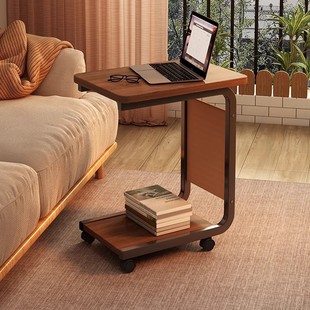 Removable Small Coffee Table Small Apartment Living Room Sofa with Wheeled Side Table Household Simple Small Table Bedroom Bedside Table Cabinet