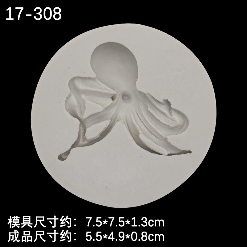 Marina pulpo Shell ritmo seco molde de silicona fondant DIY herramienta para hornear chocolate decoración la torta