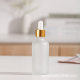 Wholesale White Frosted Essential Oil Bottle Glass Gold Dropper Bottle Silver Rubber Head Dropper Essential Oil Sub-bottle Cosmetics