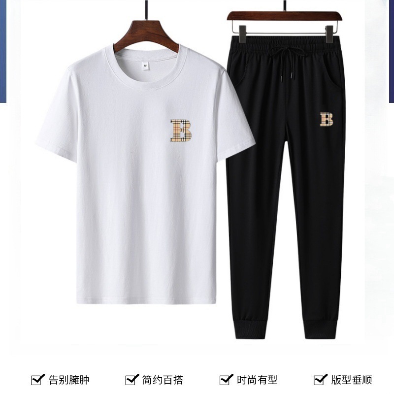 Lujo ligero de alta gama estilo chino verano atractivo traje deportivo traje casual para hombre manga corta de seda de hielo ligera y transpirable para hombre