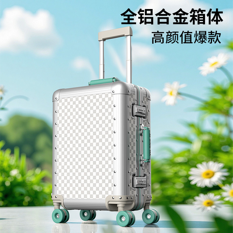 出口新款多功能行李箱20寸登机铝合金加厚承重多功能旅行箱男女24|undefined