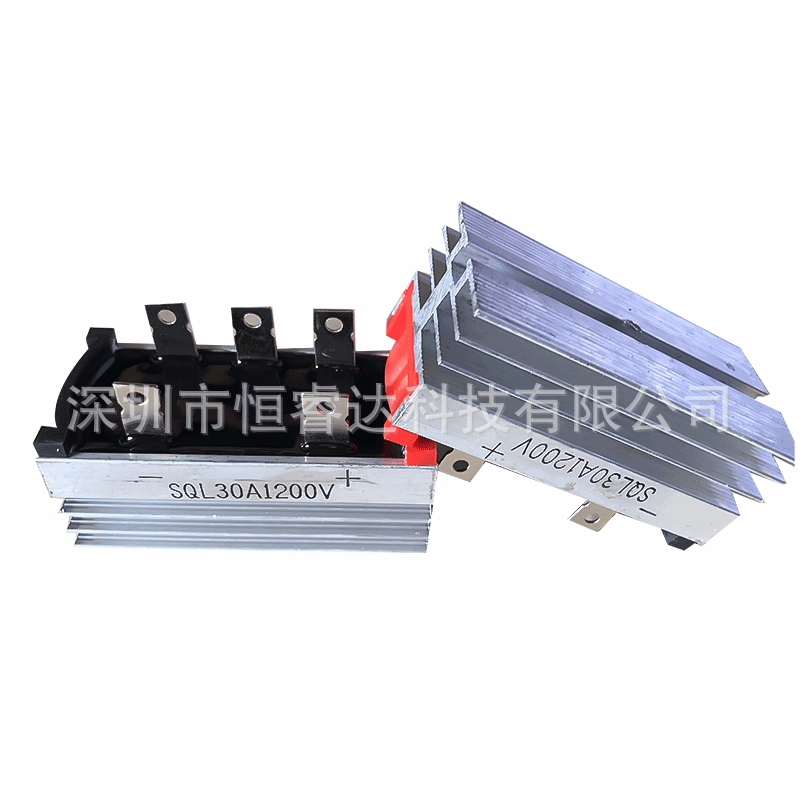 三相桥式整流器SQL3010 SQL30A1000V 5脚大功率自带散热器整流桥