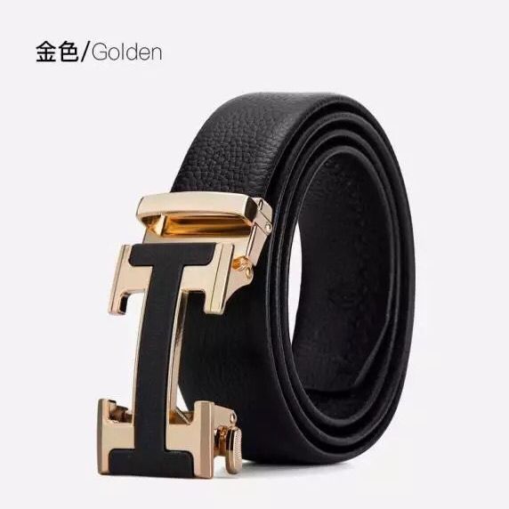 cinturón de hombre cinturón de abrazadera automática de cuero anti-desgaste estilo clásico letras versátiles tendencia ocio simple transfronterizo