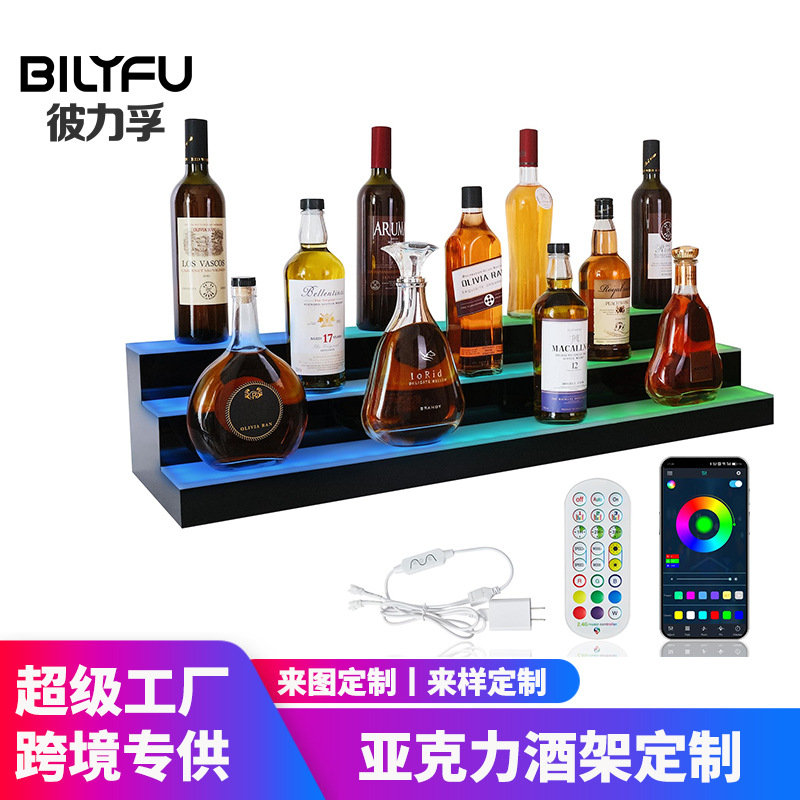 Customized Acrylic Wine Bottle Display Cabinet Living Room Liquor Led Wine Cabinet Storage Rack Home Creative Bar Display Rack