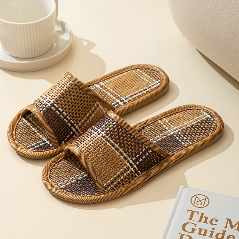 Ст straw summer slippers for men and women, for beloved