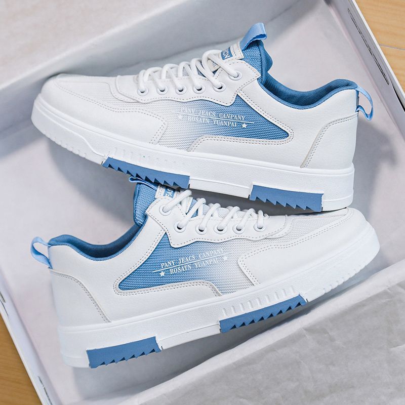Zapatos blancos de todo fósforo para hombres nuevos 2024 verano ocio estudiantes transpirables zapatos de panel de malla moda deportes realzar zapatos de hombre