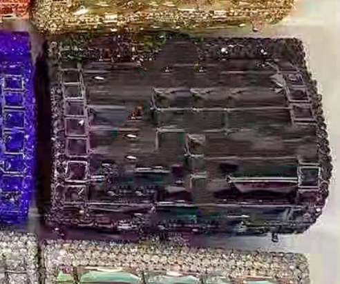 Túi clutch nữ đính đá rhinestone dạ hội cầm tay — Màu Sâm panh, Đế Vàng Kim Cương, Nền vàng kim cương trắng, Vàng kim AB chi tiết 24