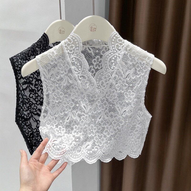 Lace Vest Collar Base Fake Collar Autumn and Winter Versatile Half Turtleneck Sweater New Top with Decorative Collar