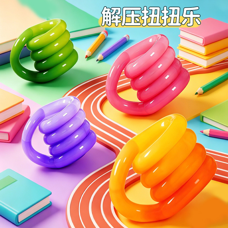Stress-Relief Silicone Transforming Rope, Glow-In-The-Dark Transparent Twist Ring, Unlockable Transforming Rope, Stress-Relief Creative Thinking Toy