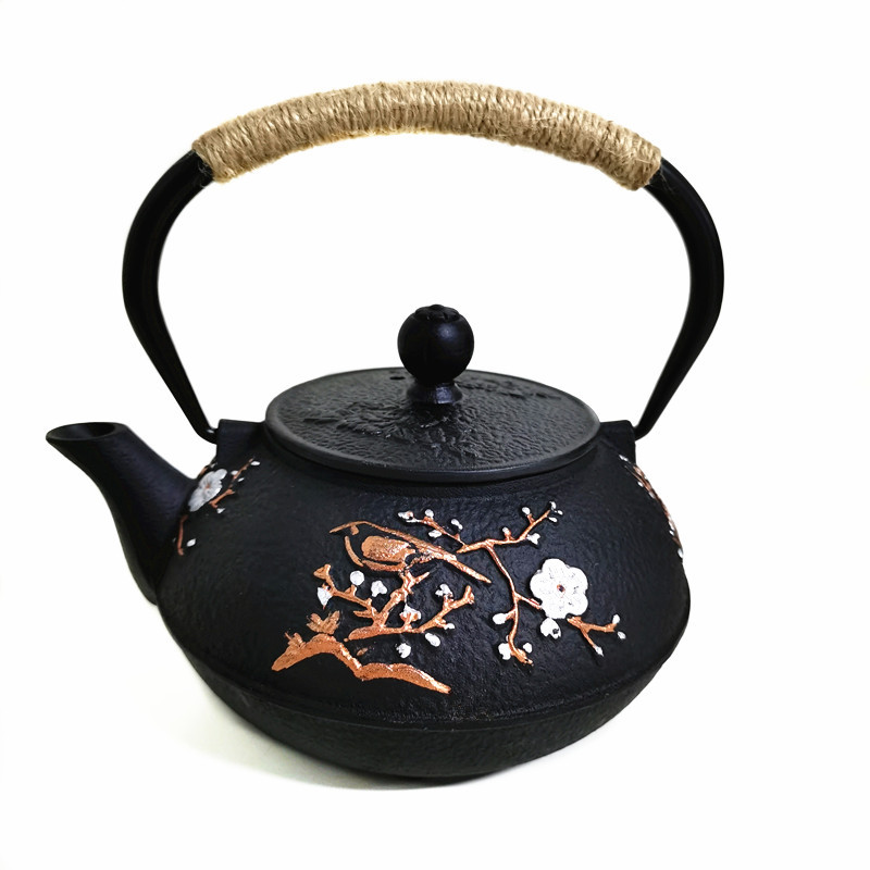 Estufa té hirviendo tetera de hierro fundido juego de té estilo japonés olla de hierro de cerdo olla de haz olla de gran altura tetera traje al por mayor