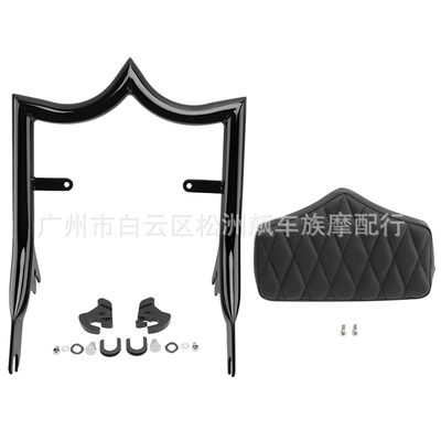 Motorcycle Accessories Suitable for Harley Street Glide Road Glide Road King Mountain-Shaped Backrest 09-23 (Motorcycle cushion) - black