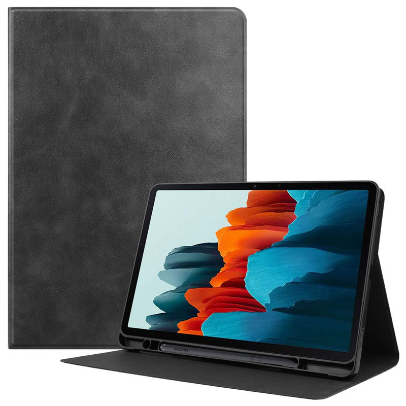 Suitable for Samsung Galaxy Tab S7 T870 Tablet Protective Case with Leather Texture Stand and Front Support Tpu Protective Shell