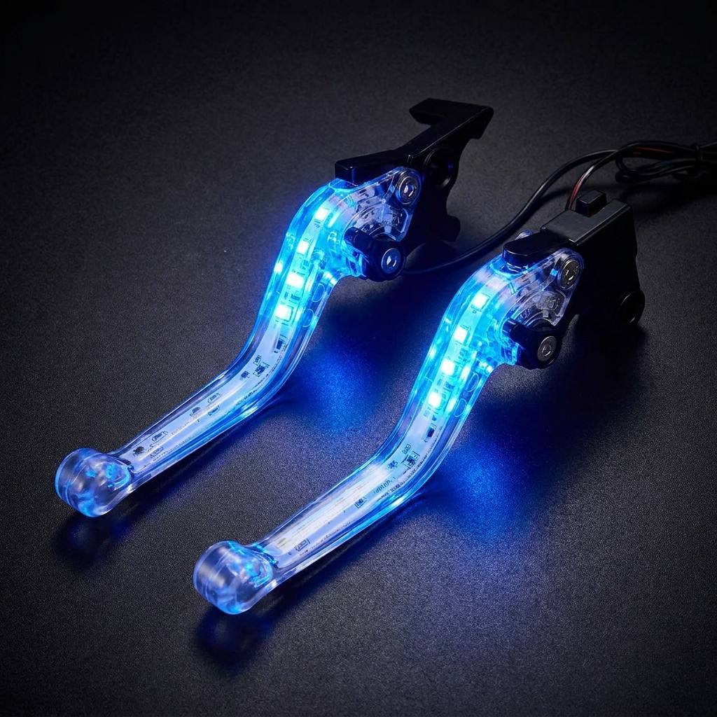 Motorcycle LED lighted brake modified handle CG125 front disc brake rear drum clutch accessories handlebar grips