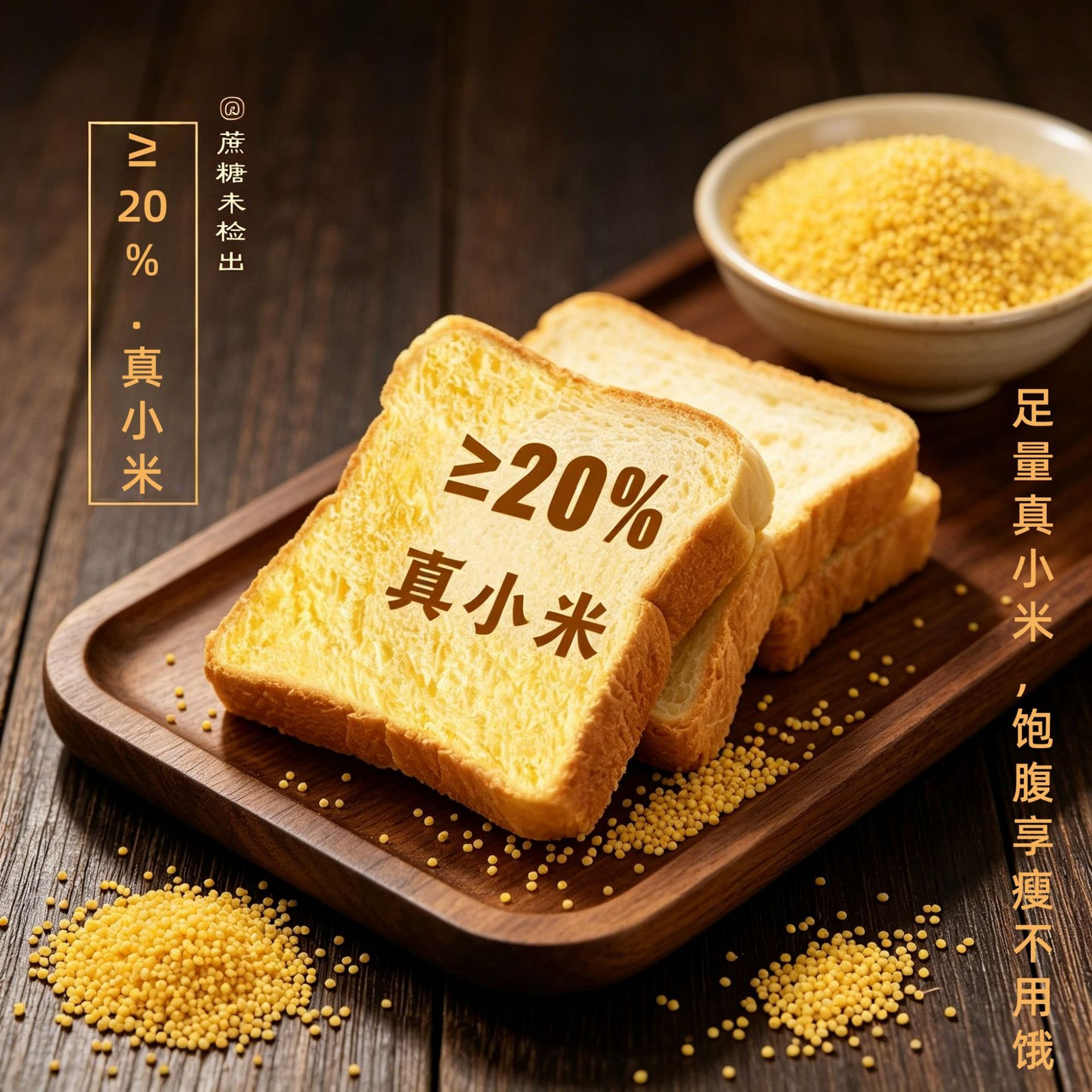 Sugar-Free Millet Bread Toast, Whole Grain Bread, Healthy Snacks, Filling Breakfast, Individually Packaged, Dropshipping