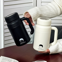 新款大容量不锈钢保温杯陶瓷内胆水杯高颜值带把手办公室泡茶杯子