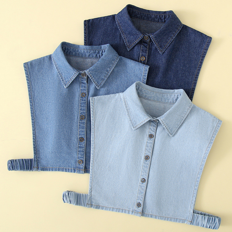 Washable Denim Fake Collar Shirt, Fake Collar for Layering, Women's Sweater Decoration, Women's Fake Collar with a High-End Feel
