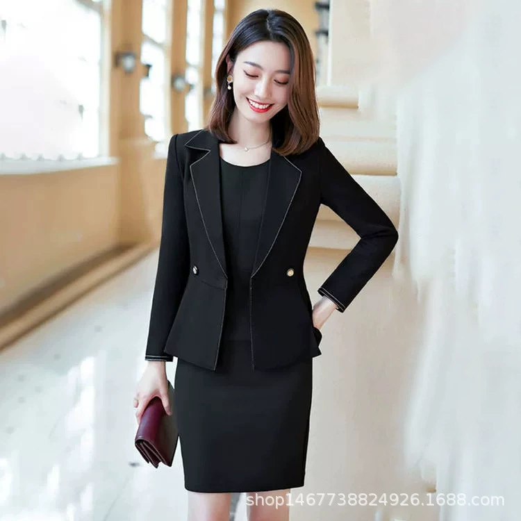 Женское профессиональное платье высокого класса с V-образным вырезом и короткими рукавами, бедра, юбка с поясом, костюм, дизайнерская рабочая одежда, деловая одежда