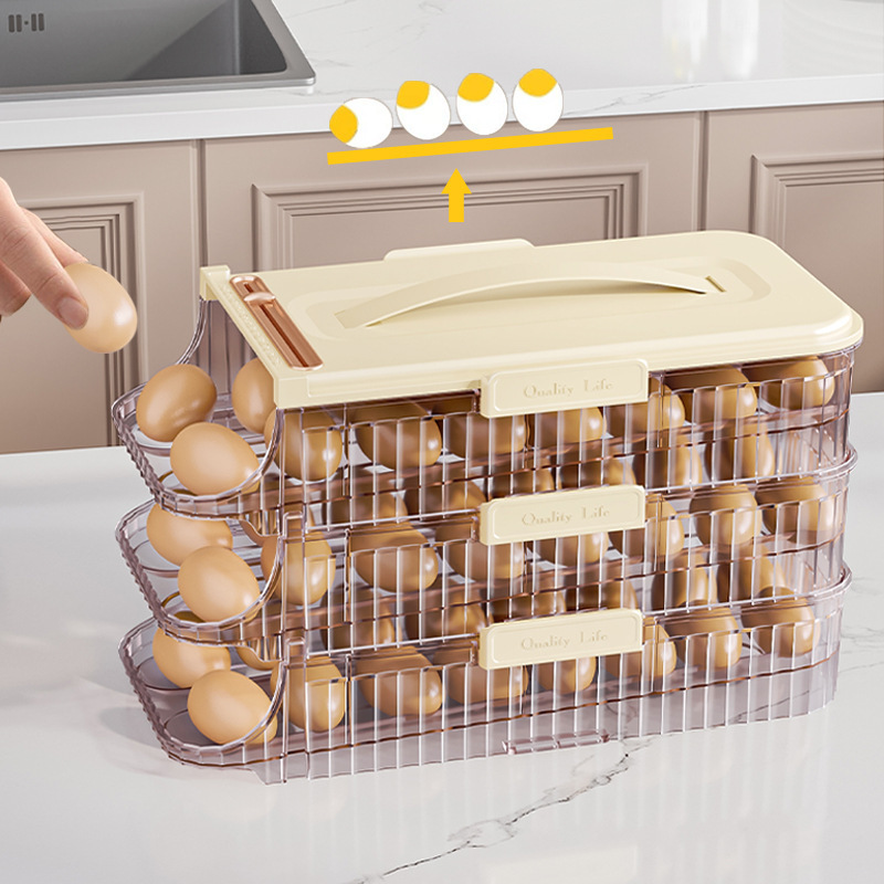 卵収納ボックス、食品グレードの卵ラック、自動回転卵保存ボックス、サイドドア収納ボックス|undefined