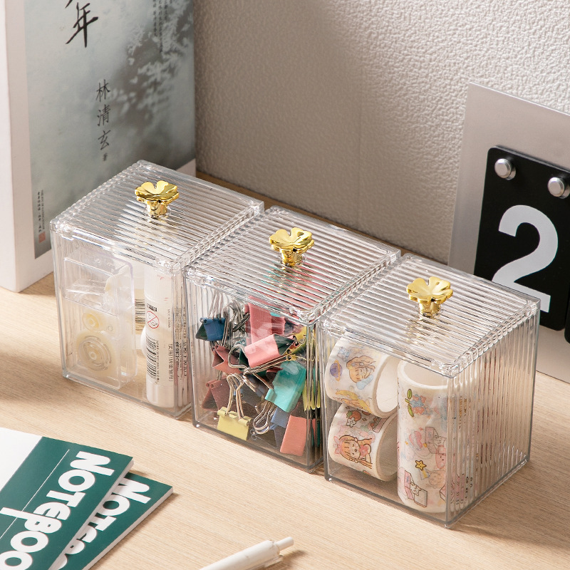 軽豪華透明アクリル綿棒箱防塵蓋付きアクセサリー収納箱化粧台化粧品口紅貯蔵箱|undefined