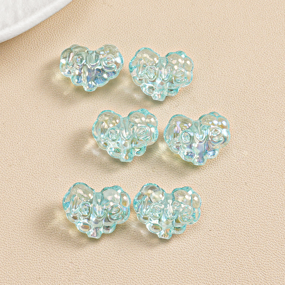 Transparente AB color amor cuentas sueltas cuentas accesorios de material de cadena de teléfono móvil joyas de corazón de melocotón accesorios de bricolaje hechos a mano piezas pequeñas image 9