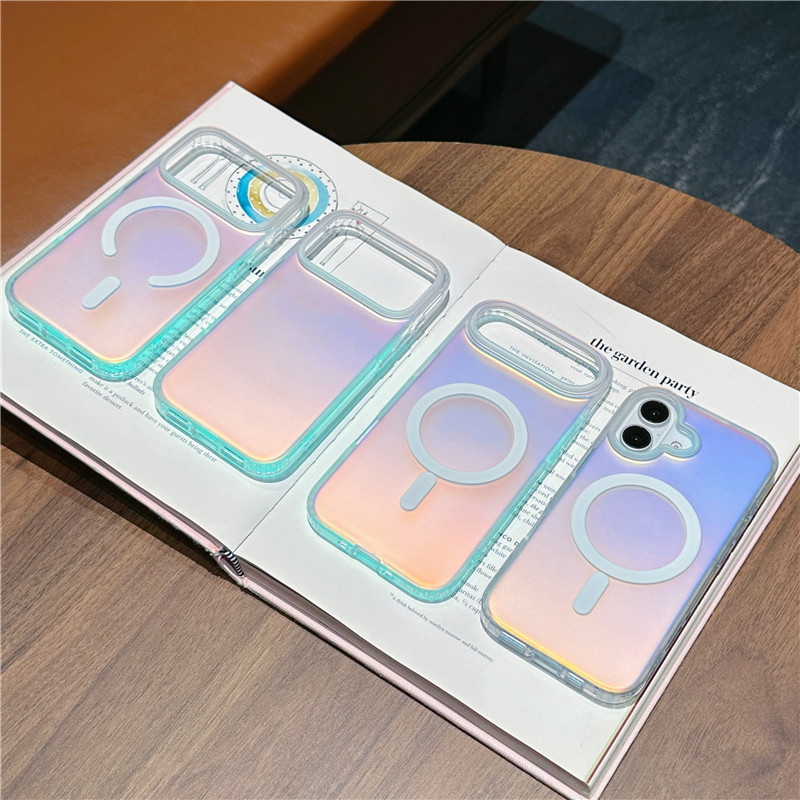 适用iphone17手机壳苹果17promax镭射渐变17Air炫彩变色龙磁吸壳|undefined