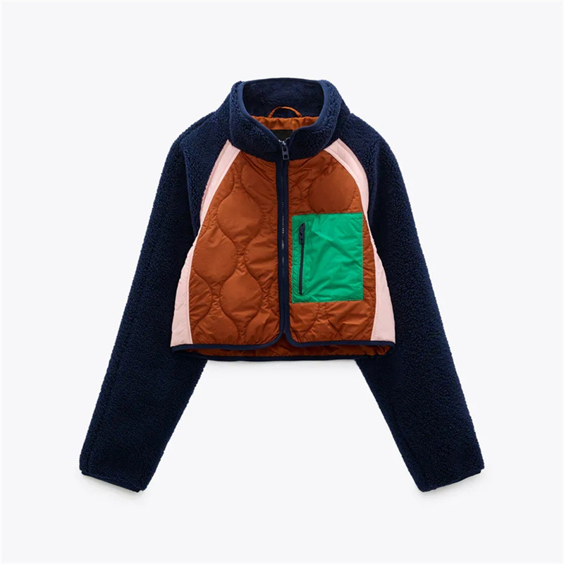 (Cross-border trading), multicoloured velvet short long-sleeve with zipper, jacket, European style