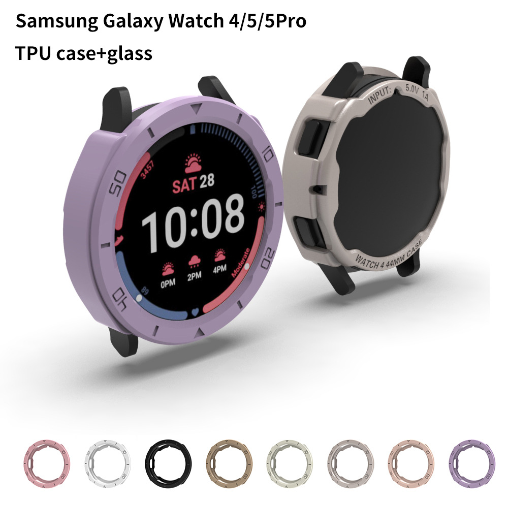 Adecuado para Samsung reloj medio paquete funda protectora reloj Galaxy 4/5 40/44/45 TPU funda protectora suave