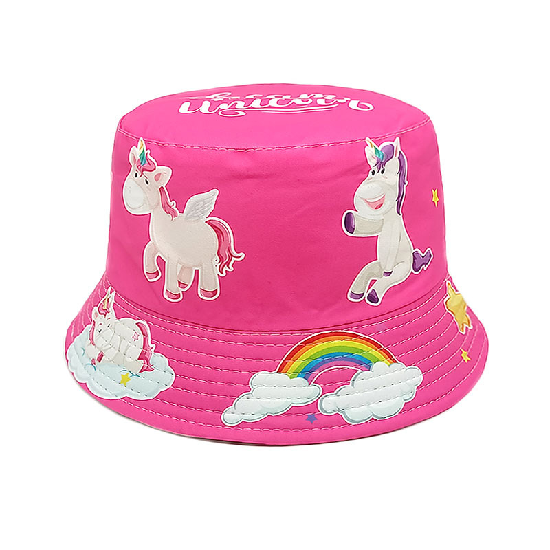 Girl's Cute Simple Style Unicorn Printing Bucket Hat display picture 7