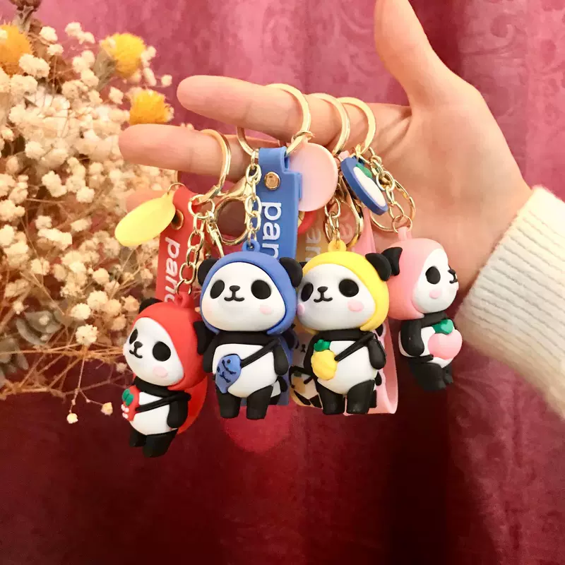 Силиконовый брелок для фруктов PVC из мягкой резины, подвеска, панда, подаро дарок на день рождения