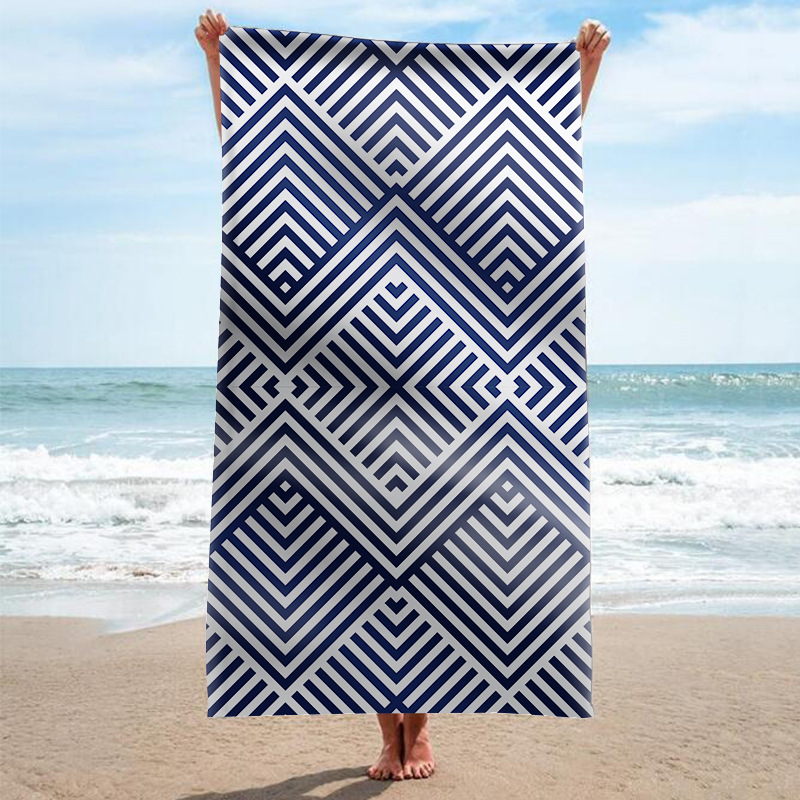 Amazon transfronterizo de suministro exclusivo de fábrica al por mayor Internet celebridad serie rectangular de doble cara de terciopelo Toalla de playa Toalla de baño capa