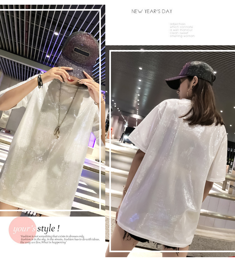 Long Shiny Silk T-Shirt Image 2