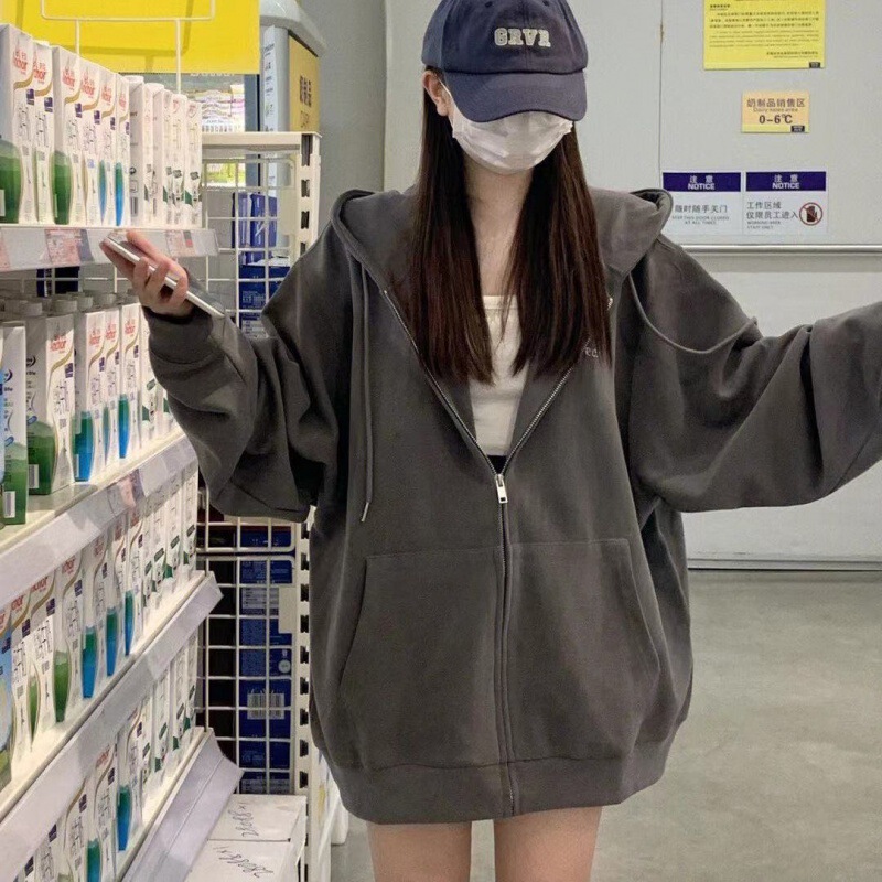 2023 Sweatshirt Coat Women's Spring and Autumn Outer Wear oversize Loose Lazy Style Printed Hooded 2023 Sweatshirt Coat Women's Spring and Autumn Outer Wear oversize Loose Lazy Style Printed Hooded