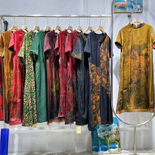 嫚莎真丝大码连衣裙25夏高端中大淑裙子品牌折扣尾货批发外贸货源