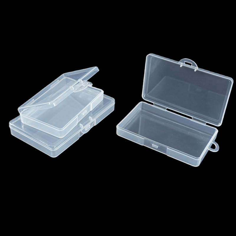 Transparent Hook 1.5 High Rectangular Plastic Box Component Hardware Parts Packaging Box Guka Card Storage Box
