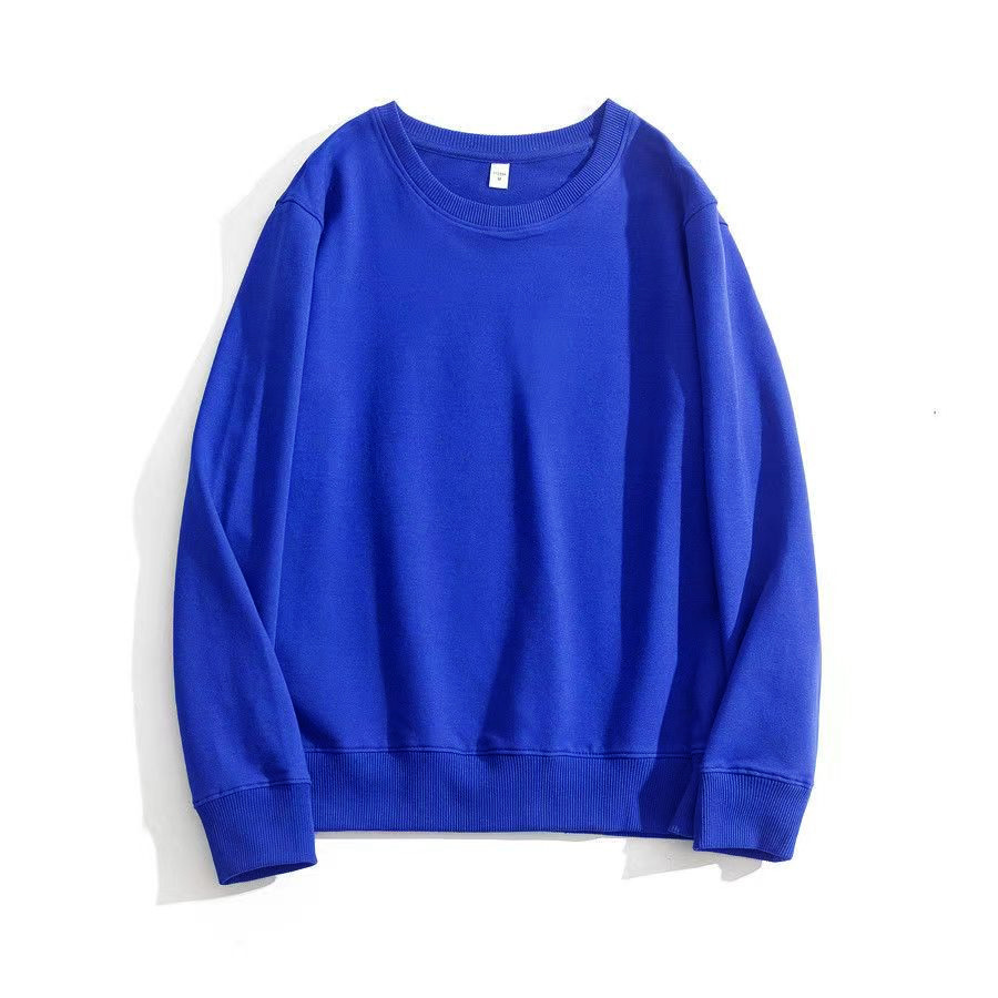 Heavy Long Sleeve Sweatshirt - Men's Solid Color Crew Neck Casual Top - Detail 17
