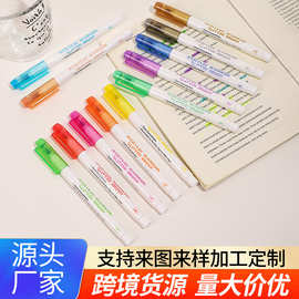 定 制多色简约实用笔跨境软头闪光丙烯笔上学上班文件笔记记号笔