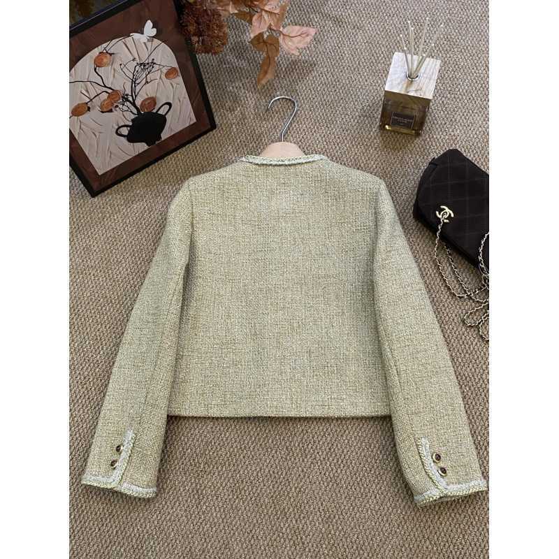2026 Autumn New Collection: A Xin Shiny Coffee-Colored Tweed Knit Short Blazer for Women, Suitable for Spring and Autumn