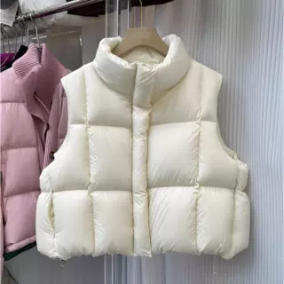胖mm大码羽绒棉服马甲女秋冬新款泡芙感叠穿立领坎肩外穿加厚外套