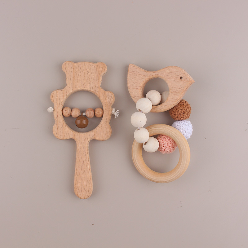 Amigo del medio ambiente pulsera animal de beech molar juguetes de silicona perlas de beech goma campana