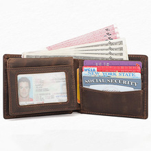 定制复古钱夹佳美达跨境爆款多卡位男士真皮钱包复古头层牛皮卡包