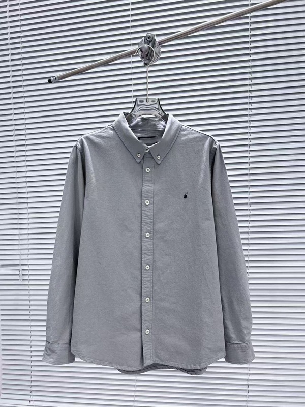 高バージョンr1春ラフ小馬標刺繍長袖シャツ男女同柄キャンディー系シャツ上着|undefined