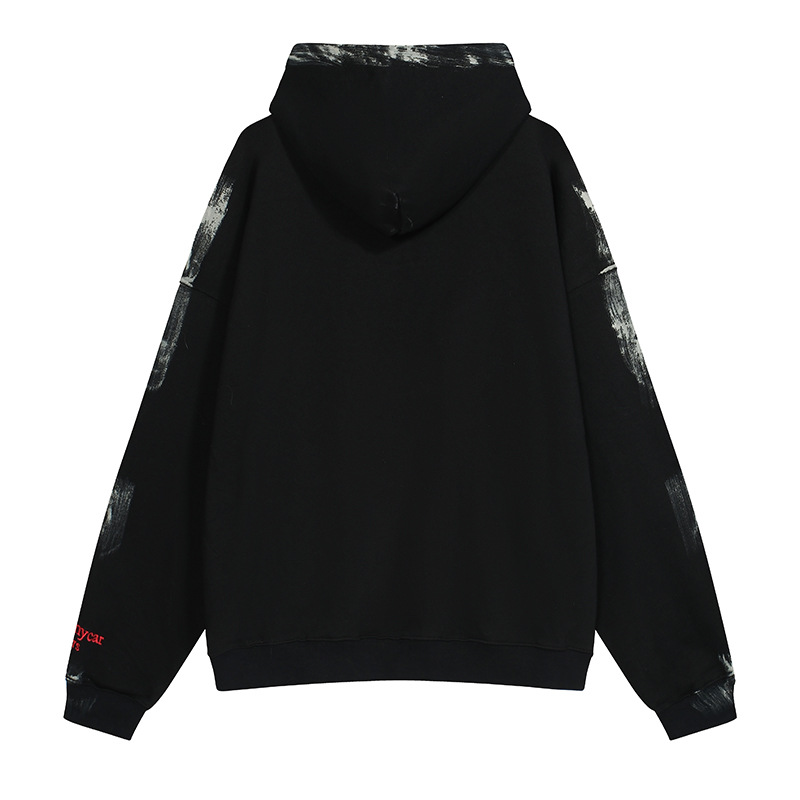 El otoño y el Invierno nuevo Undermycar angustiado lavado destruido cartas bordadas hombres y mujeres sueltos chaqueta de suéter con capucha