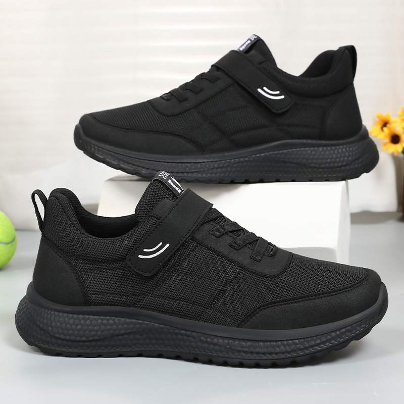 Zapatos de hombre, novedad de primavera, zapatos informales versátiles de color sólido, suela suave de poliuretano, zapatos individuales con Velcro, cómodos zapatos para caminar para parejas