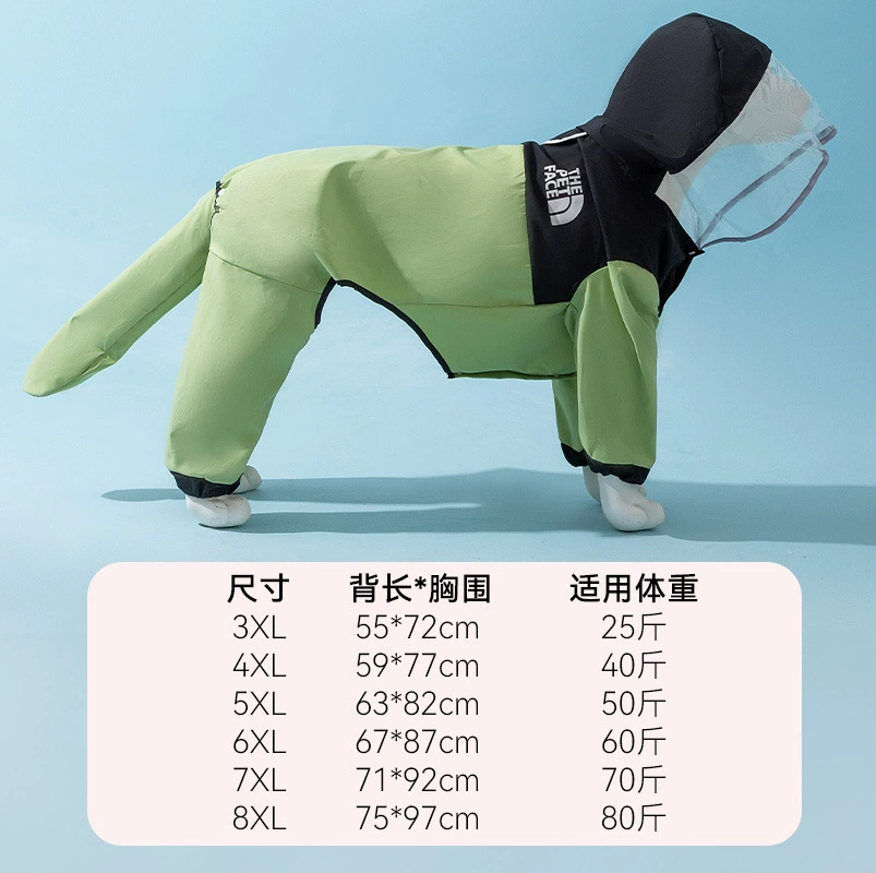 Impermeable para perros grandes, de verano, diseño simple, protección contra la lluvia para viajes al aire libre, ropa para perros Labrador.