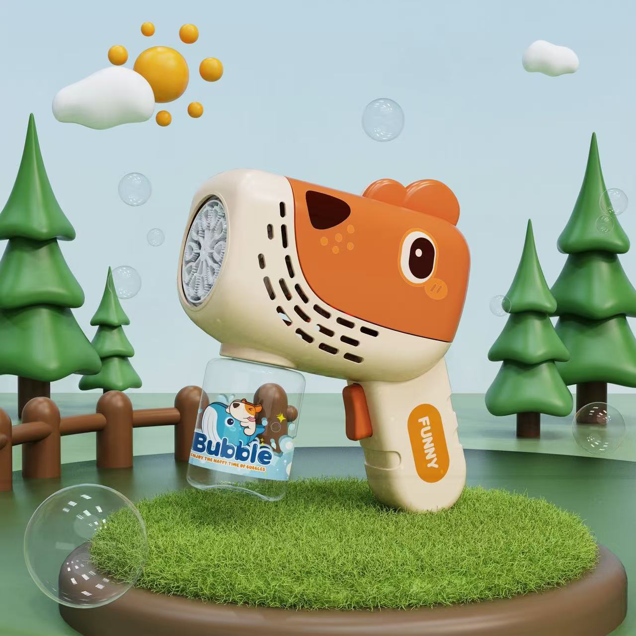 Máquina de Burbujas Eléctrica Automática para Niños Plástico Luz Ambiental