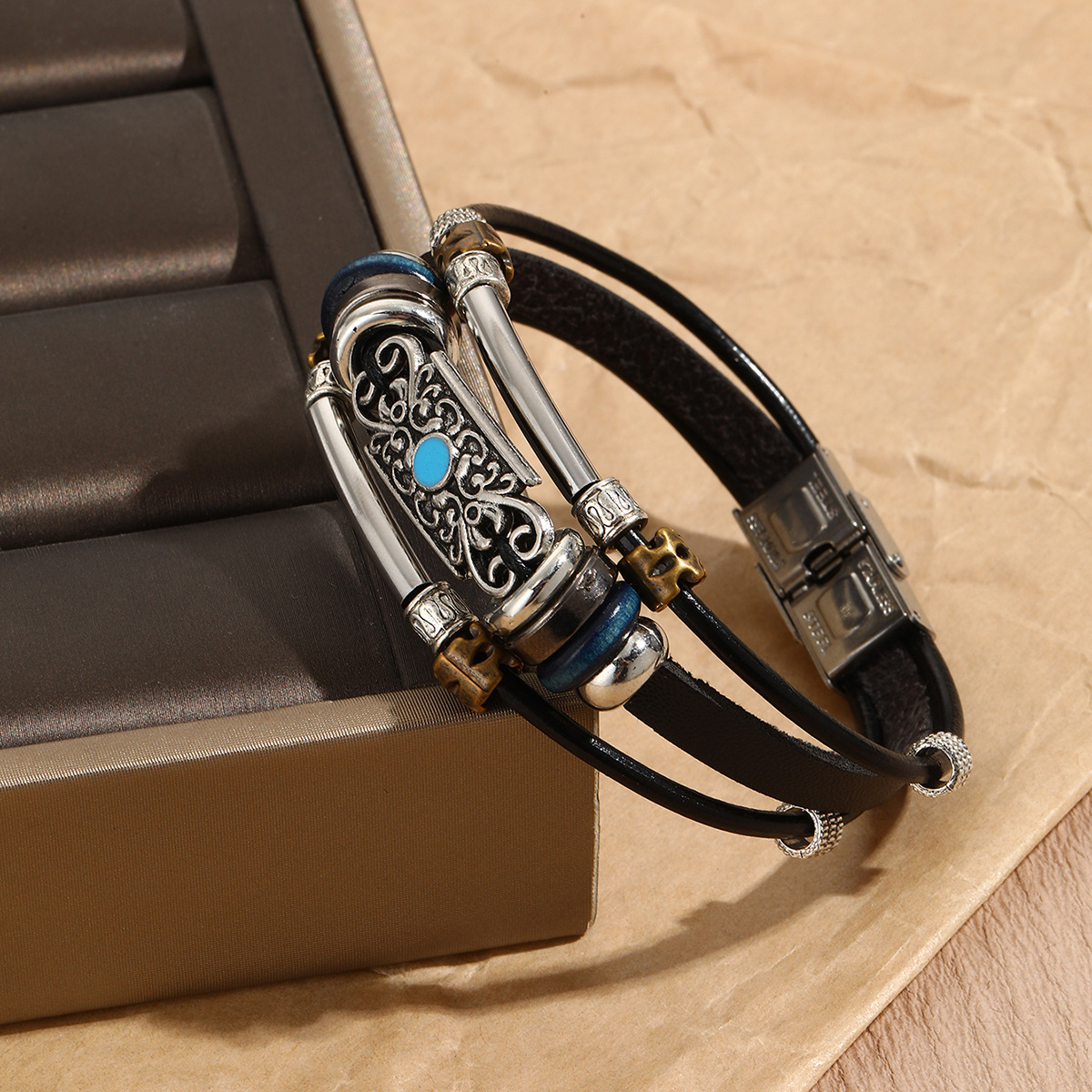 18g Weight December Birthstone Turquoise Inlay Material Bracelets Classification Leather Rope, Leather Chain Material 1 Piece Quantity Casual, Daily, Shopping Occasion Pu Leather Material Oval Pattern Men's Gender Inlay Design Modern Style, Cool Style Style Modern Style Cool Style Oval Pu Leather Inlay December Birthstone Turquoise Men's Bracelets Men Cord & Leather Bracelets 12