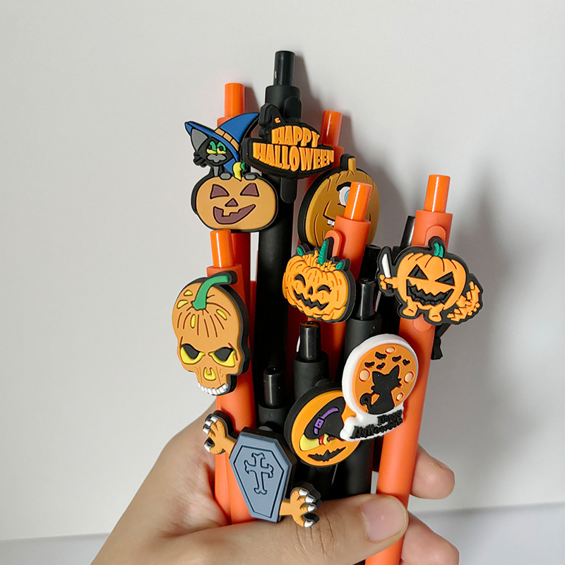 クロスボーダー新しいハロウィンボールペン PVC ソフト接着剤パッチボールペン学生ライティングギフトペン広告ペン|undefined