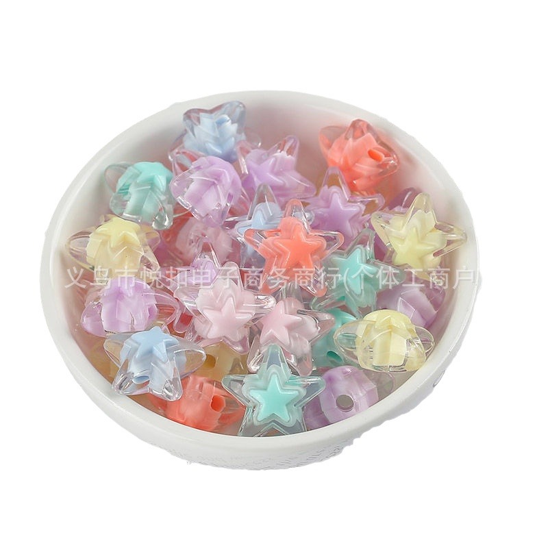 Transparent Beads Five-Pointed Star Acrylic Loose Beads DIY Accessories Bracelet Beaded Jewelry Material Geometric Elements 5
