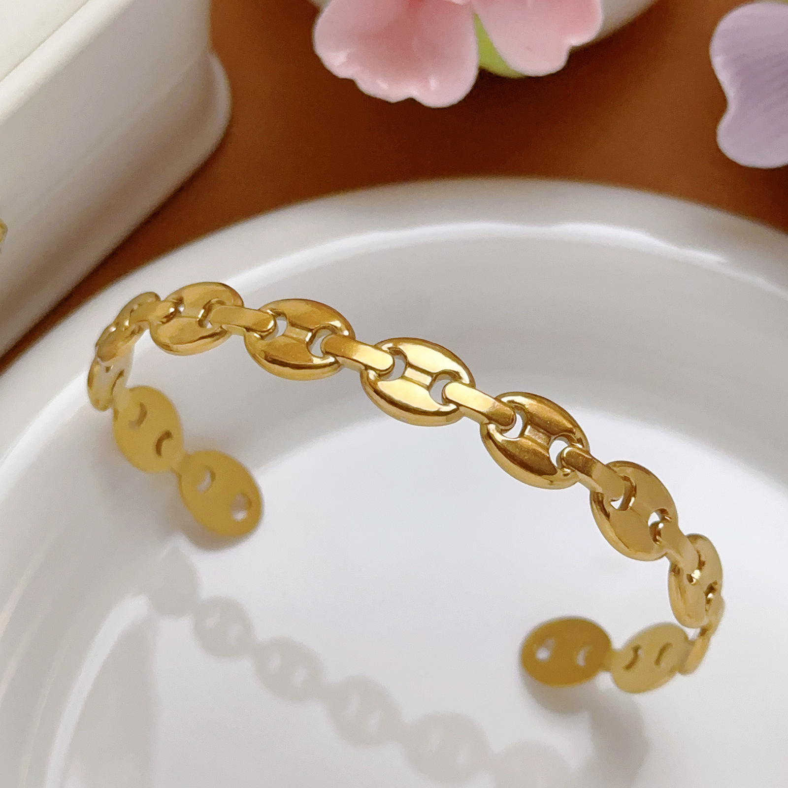 Personalidad transfronteriza zircon HAPPY brazalete de cadena mujer europea y americana exagerada animal serpiente leopardo cabeza brazalete accesorios abiertos